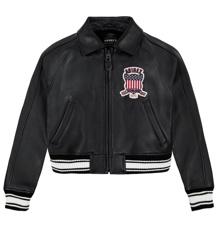 CROPPED BEE On The Lookout Leather Jacket – Honeys Kollection