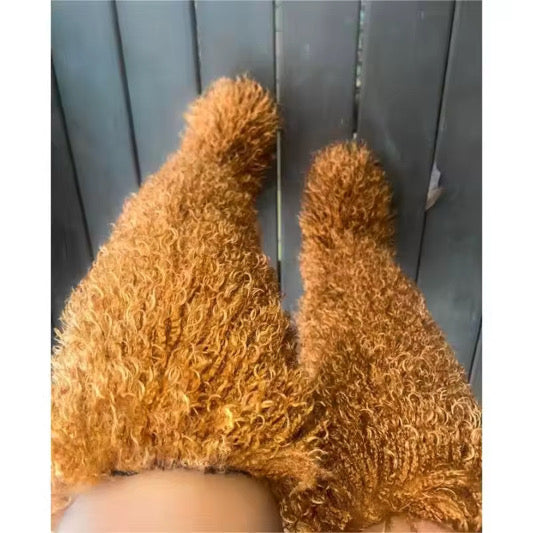 MONGOLIAN FUR BOOTS- OVER THE KNEE