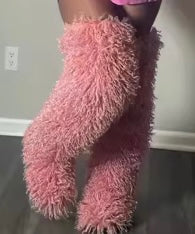 MONGOLIAN FUR BOOTS- OVER THE KNEE