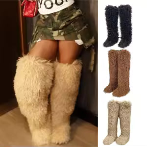 MONGOLIAN FUR BOOTS- OVER THE KNEE