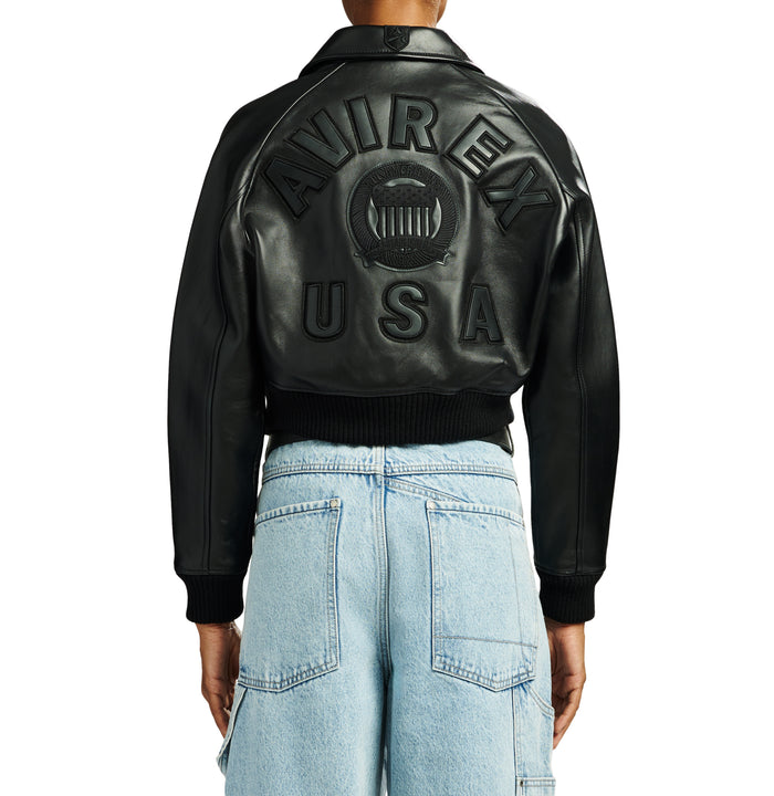 CROPPED BEE On The Lookout Leather Jacket