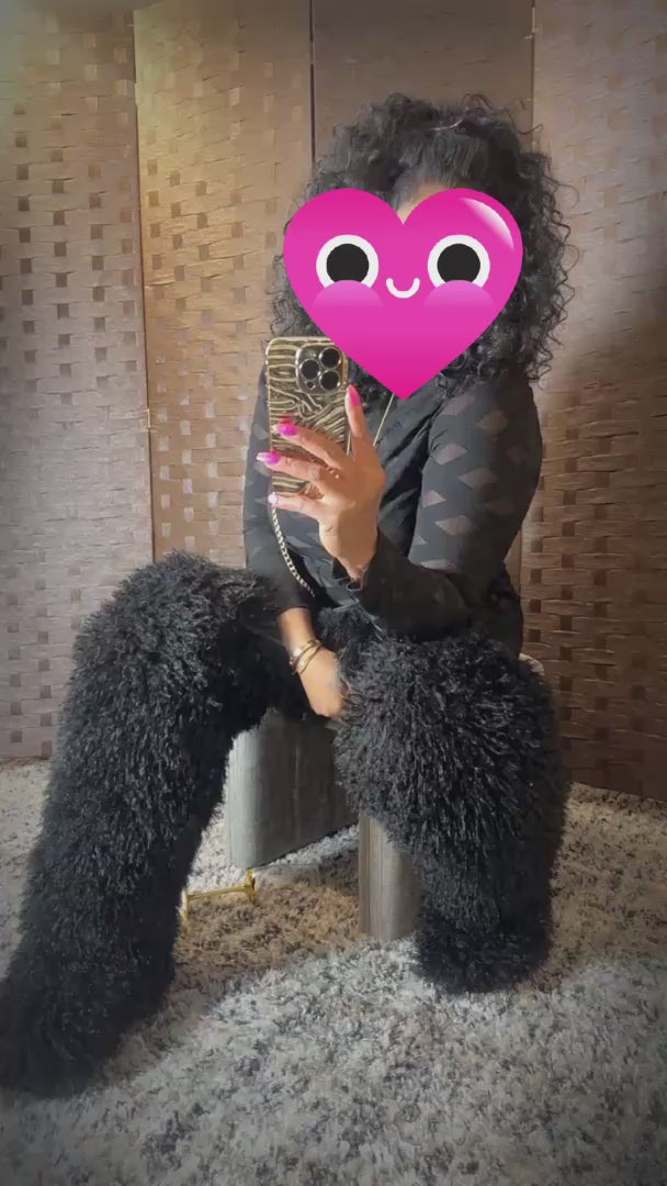 MONGOLIAN FUR BOOTS- OVER THE KNEE